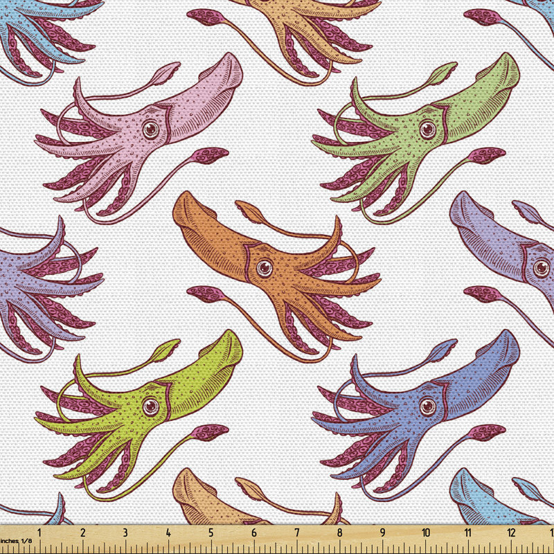 Trevino Squids in Colourful Design Marine Fabric
