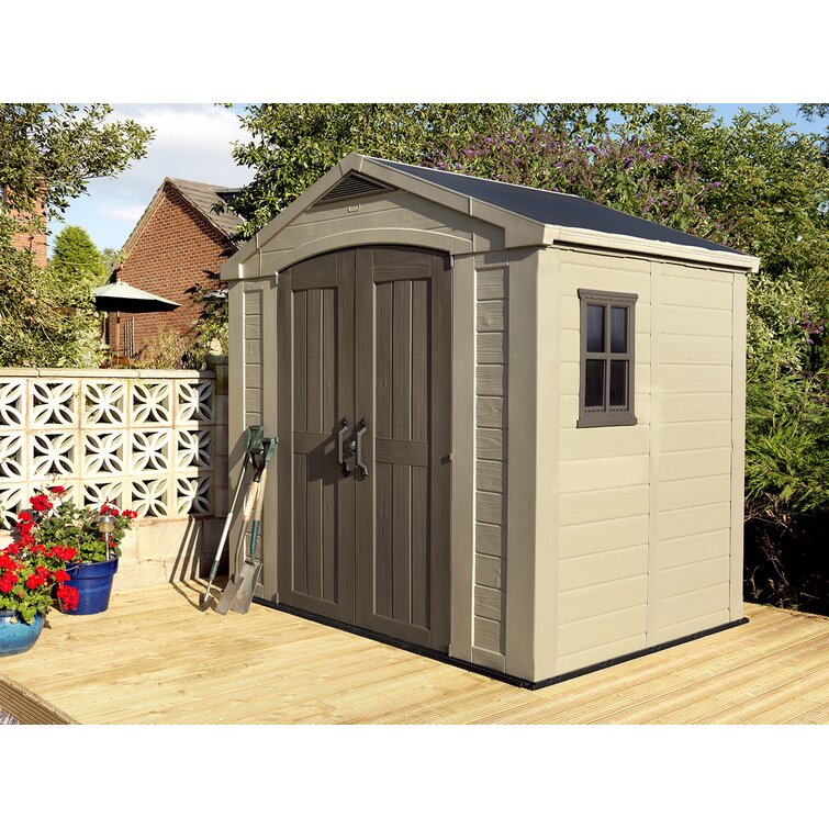 slecht humeur Verlating etiket Keter Factor 8 x 6 FT Strong Storage Shed Made Of Extremely Durable Resin  And Reinforced with Steel & Reviews | Wayfair