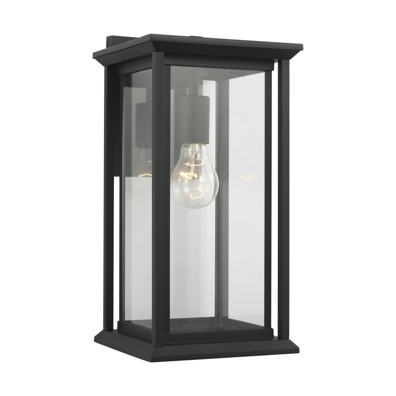 Lanterne moyenne Audley de Génération Lighting , Transparent, Noir texturé