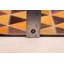 Tapis en cuir de vache patchwork orange 5 pi 0 po x 7 pi 11 po