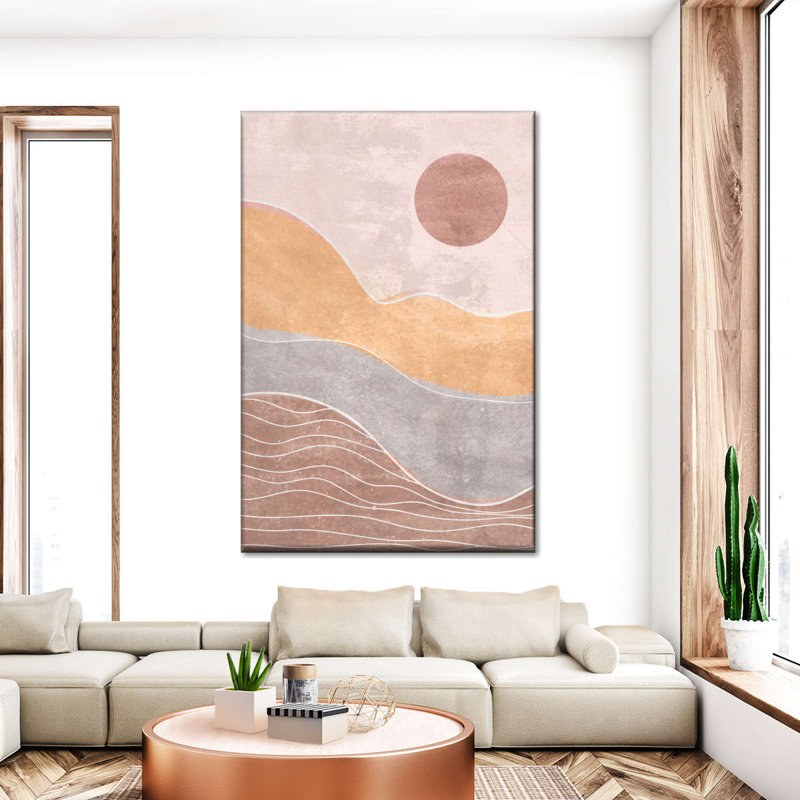 Coucher de soleil bohème contemporain, H 24 po x l 16 po 