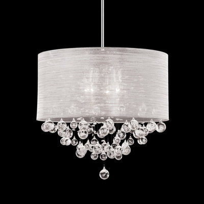 Lustre tambour 4 lumières avec accents de cristal Emry