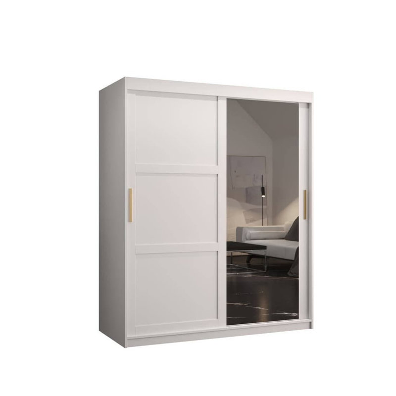 Artimizia 2 Door Manufactured Wood Wardrobe, White, 200cm H x 150cm W x 62cm D