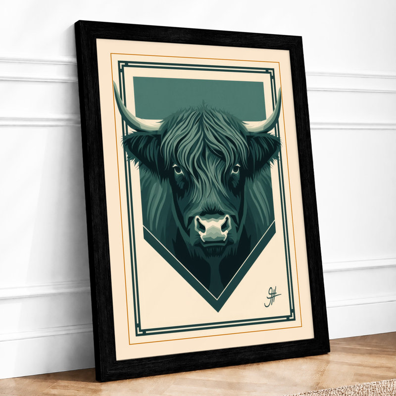Highland Heraldry Modern - Framed Print, A2 - 59.4 x 42.0 cm, Black