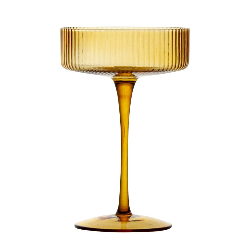 Harmon 10 oz Ensemble de cristal taillé, Ambre