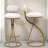 Round Bar Stools Set Of 2 With Floral Print Upholstered Seat And S-shaped Powder-coated Metal Frame-2004350671