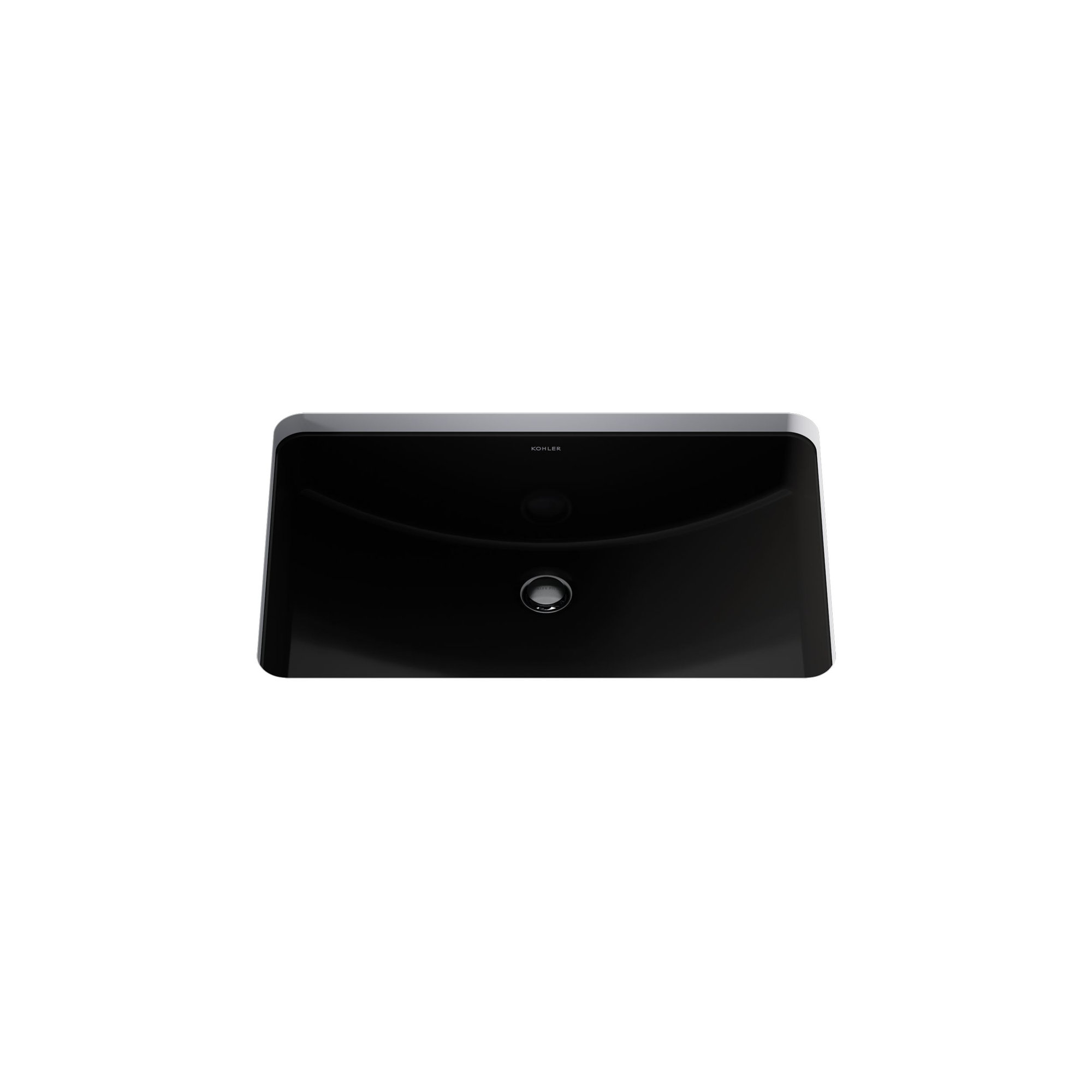 Ladena Vitreous China Rectangular Undermount Bathroom Sink with Overflow, Black