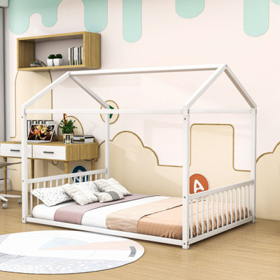 Structure de lit en métal avec toit Montessori