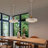 1 Light Scandinavian Single Tiered Pendant with Wood Accent-993856093