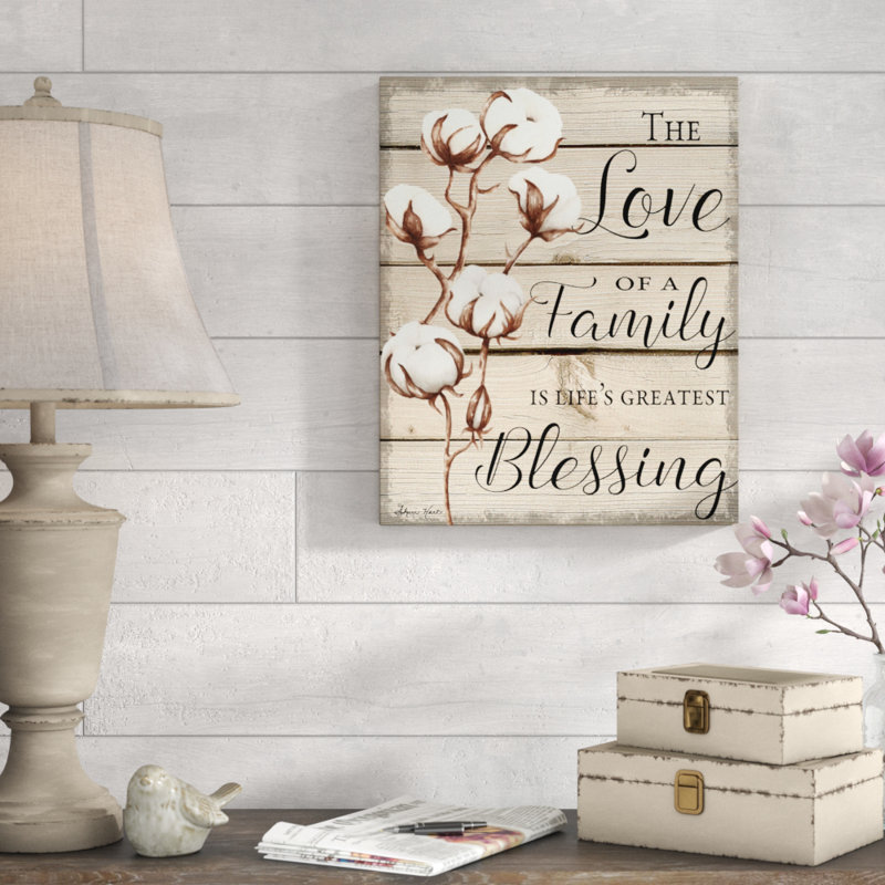 « love of family », art textuel sur toile