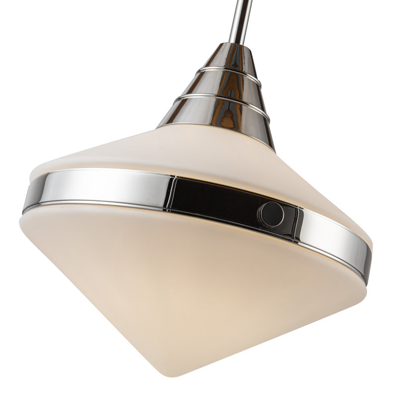 1 - Light Pendant, Polished Nickel, Matte Opal