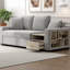 Canapé modulaire 79,3 po avec accoudoirs de rangement et console centrale, canapé 2 places en chenille avec coussins amovibles pour le salon-1310217915