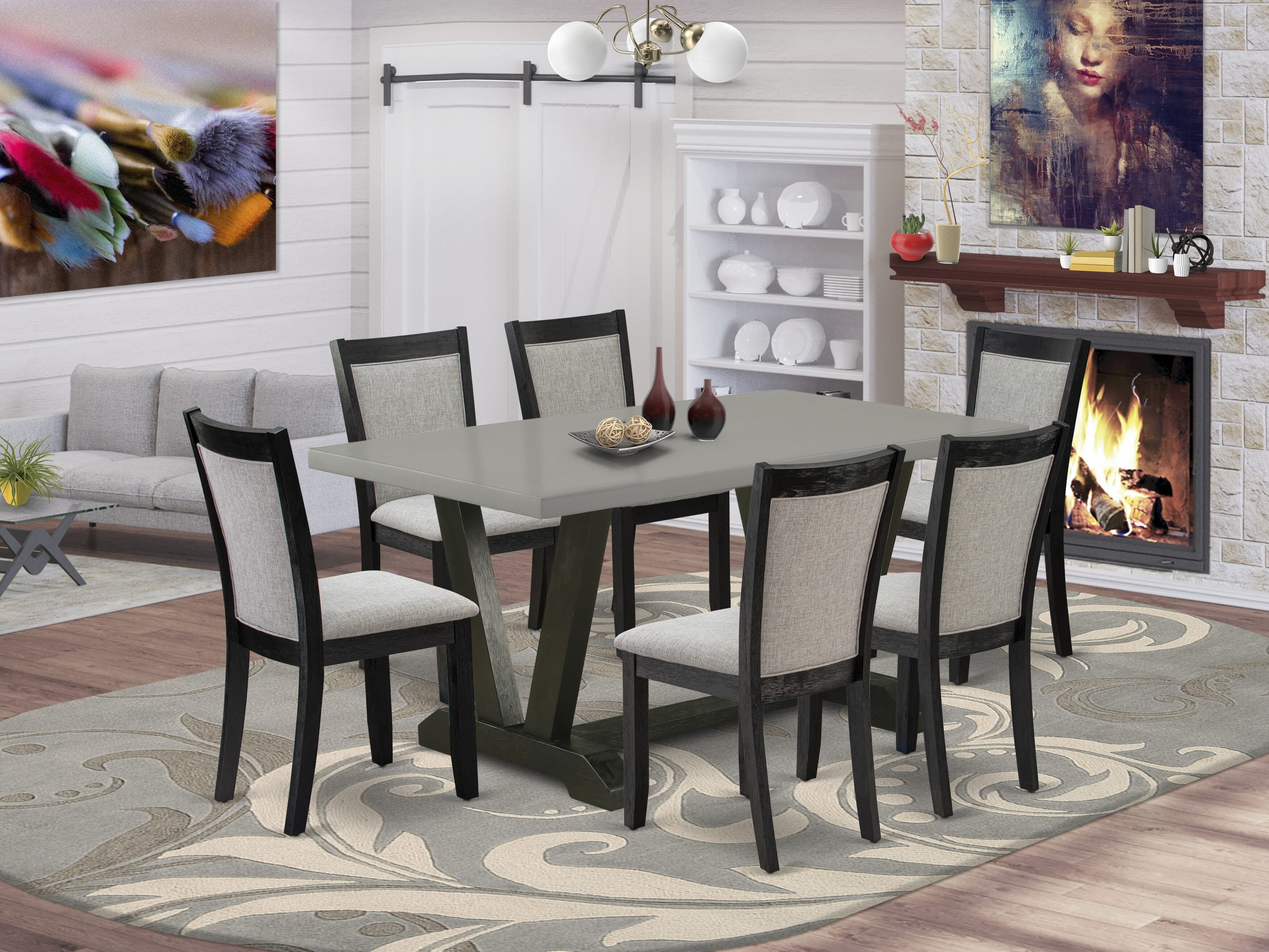 Rosalind Wheeler 7-PC Kitchen Dining Table Set - A Modern Dining Table ...