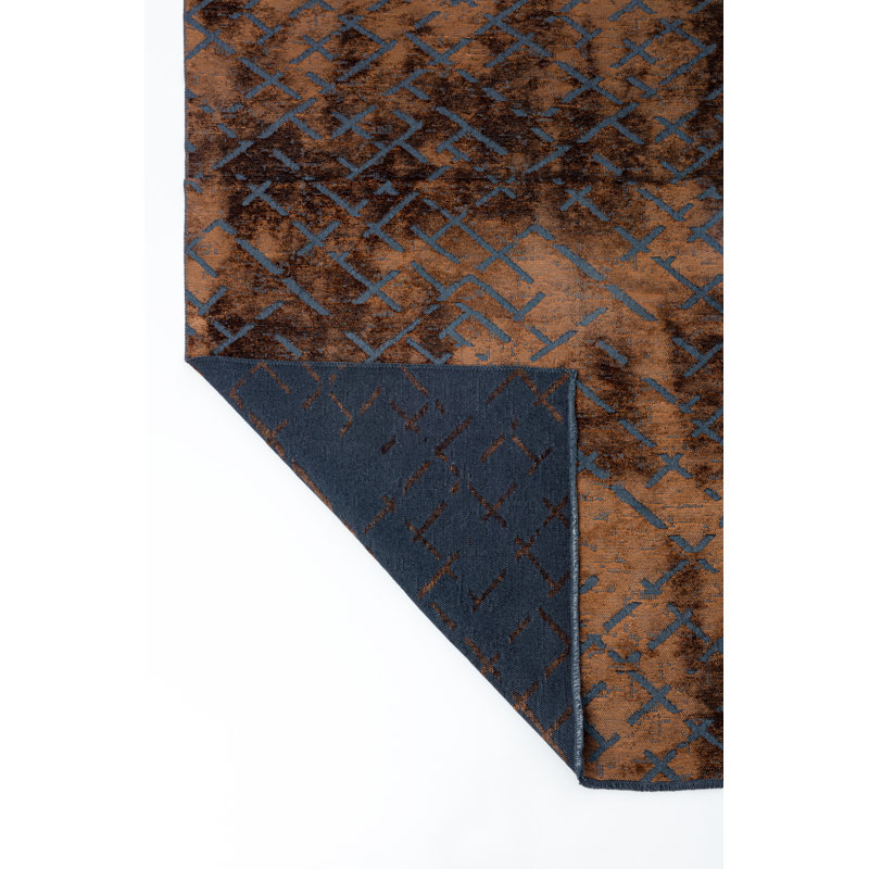 Brown/Black Abstract Luxury Area Rug, Rectangle 7'10" x 11'2"