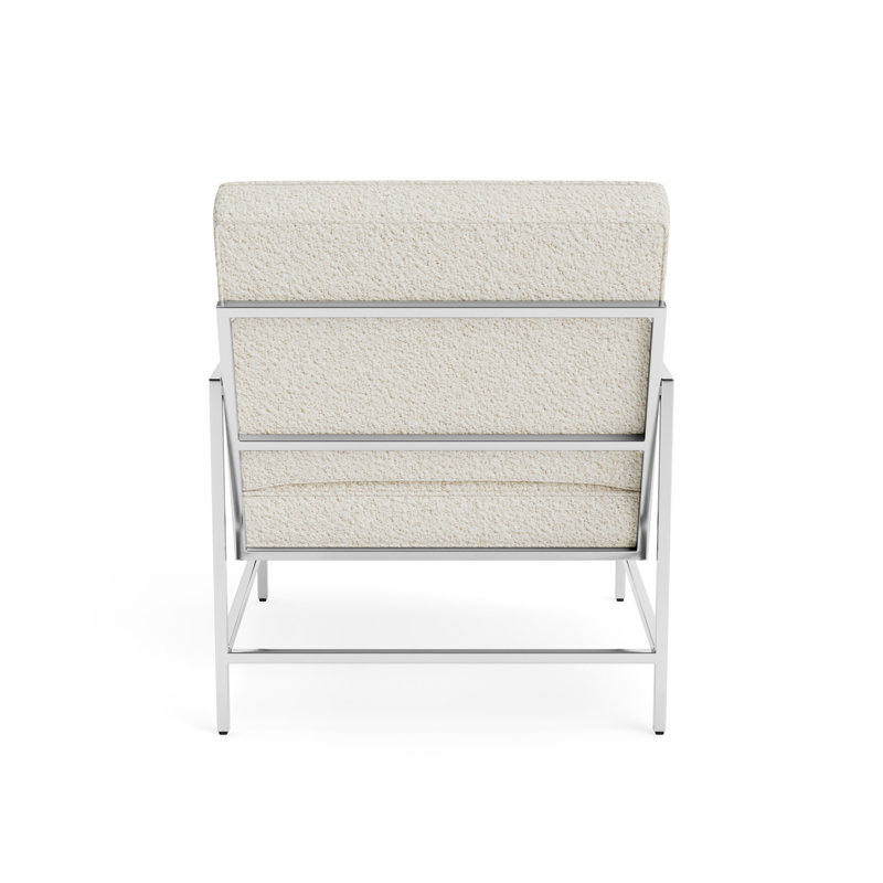 Major Arm Chair, Natural, Berber - Cream, Polished Stainless Steel