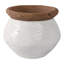 Pot de fleurs d'intérieur en terre cuite à motif texturé d'intérieur et de jardin - 7 po blanc et brun clair