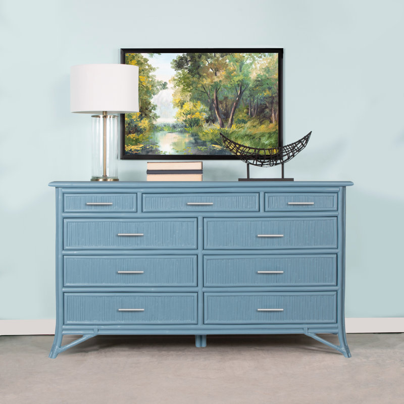 Bermuda 60'' W 9 - Drawer Dresser, Pool Blue