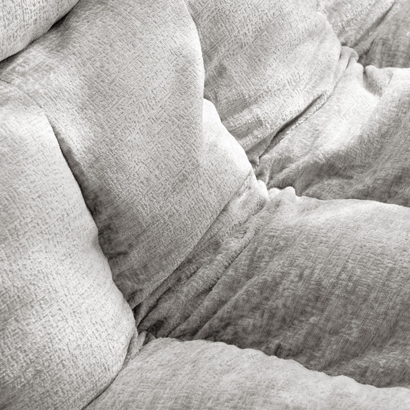 Canapés d'angle Cloud Comfort Compression, chenille grise, salon moderne, Gris