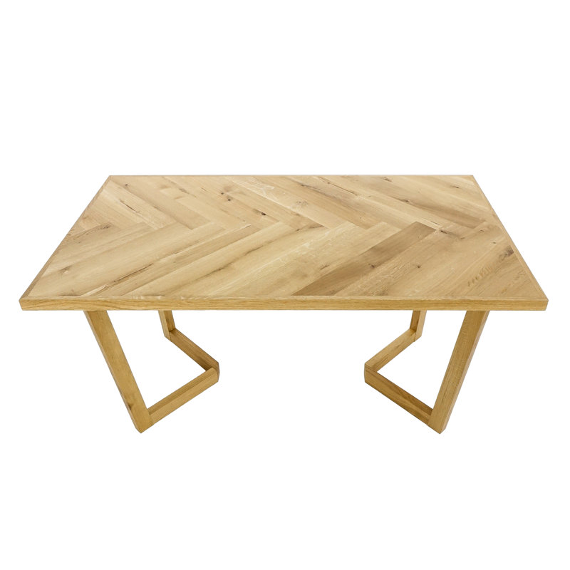 Julianna Oak Solid Wood Base Dining Table, Natural Oil, 76cm H x 140cm W x 80cm D