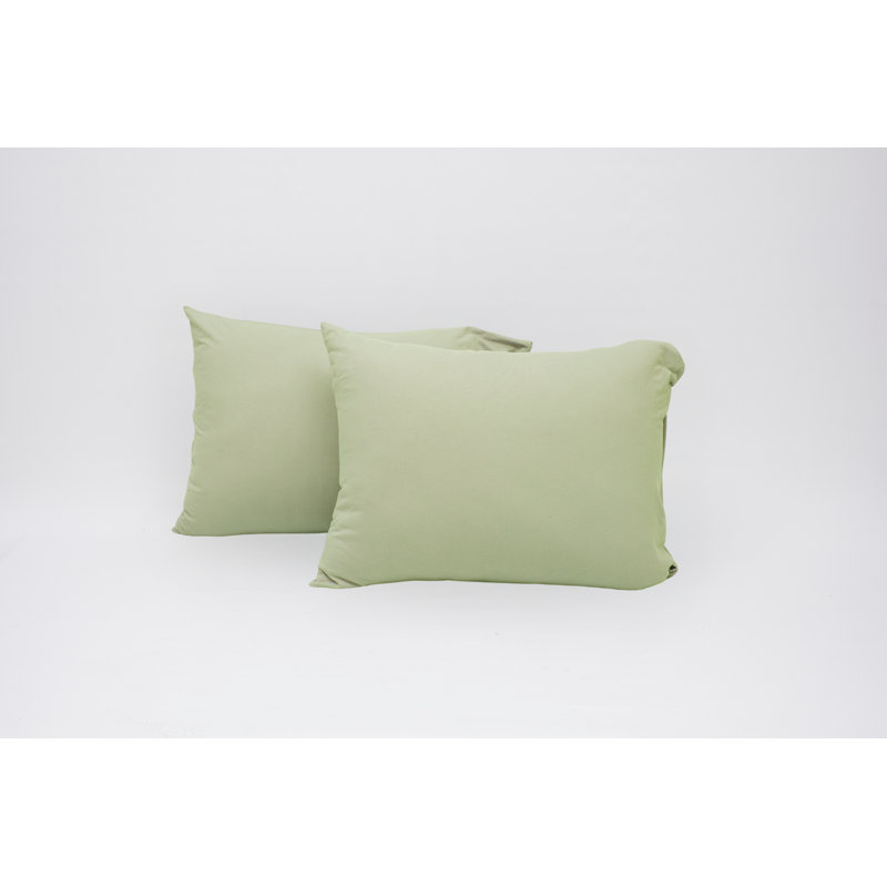 Taies d'oreiller en jersey 100% coton, Taies d'oreiller pour grand lit, Mineral Green