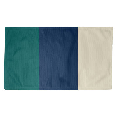 Tapis vert/bleu marine/crème tissé à plat Seattle