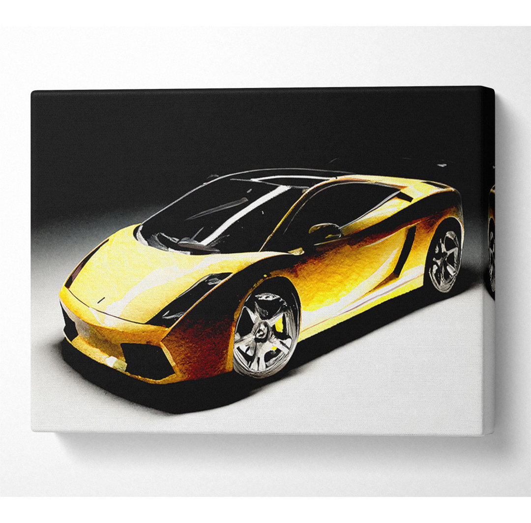 Lamborghini Yellow Stunner - Kunstdrucke auf Leinwand