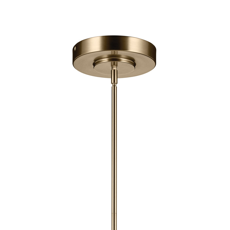 Lustre linéaire à DEL 1 lumière avec verre cannelé transparent, Bronze, H 9,5 po x l 8 po x P 48,25 po