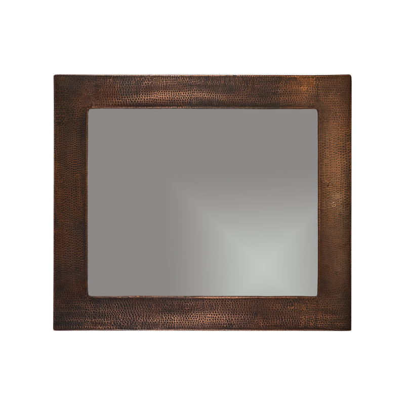 36" Rectangle Hammered Copper Mirror