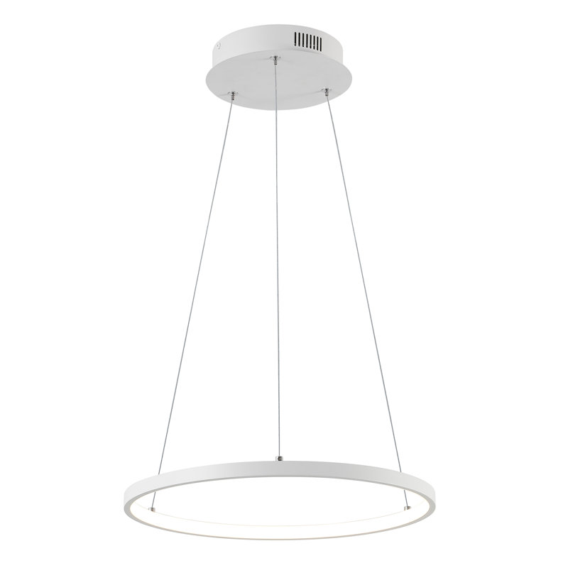 Odin 1-Light LED Unique / Statement Chandelier, 0.75" H x 15.75" W x 15.75" D, Matte White