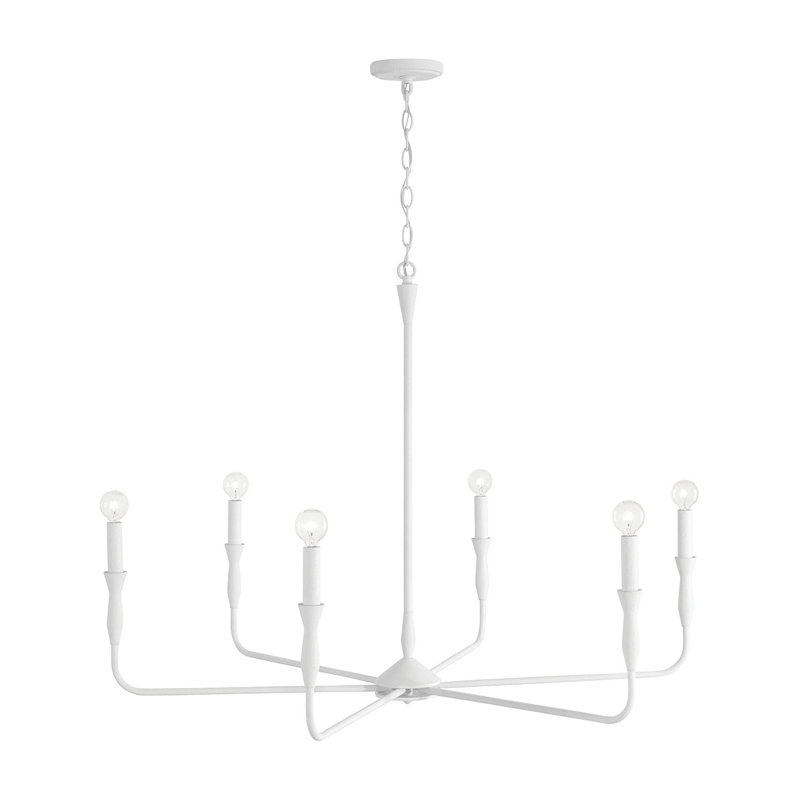  Lustre géométrique de style bougie, Blanc texturé, H 30,5 po x l 41 po
