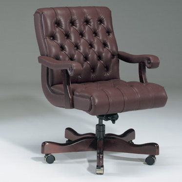 Polyester Blend Executive Chair, Night, Walnut, Included