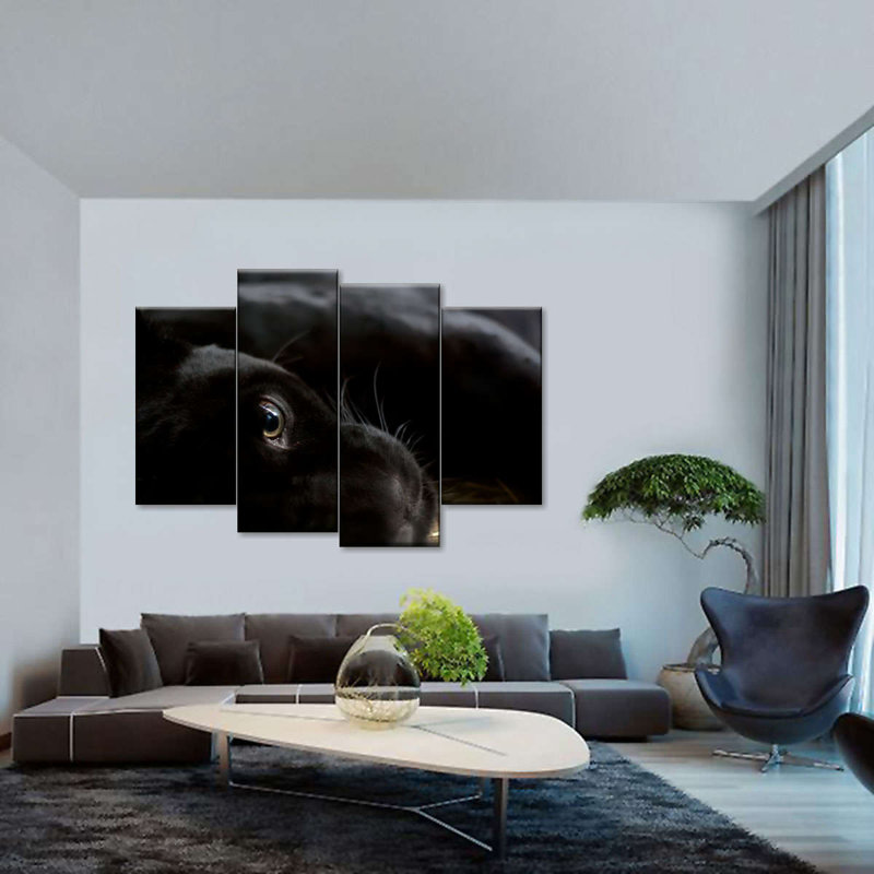«Comfortable Black Panther», reproduction d'art sur toile, H 36 po x l 22 po x P 1 po