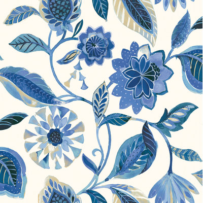 Light of Day Floral 18' L x 20.5" W Peel and Stick Wallpaper Roll