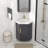 17" Freestanding Corner Single Bathroom Vanity With Ceramic Sink Top-Mirror Cabinet Not Included-774722203