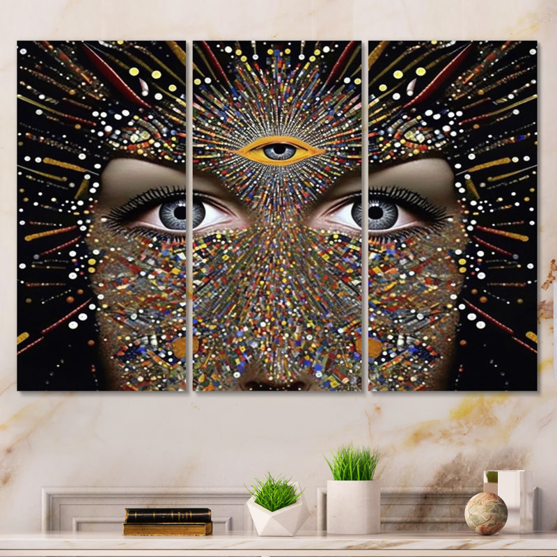 Lilith " Sacred Vision Third Eye Vision " 3 - Pieces, 28" H x 36" W x 1" D
