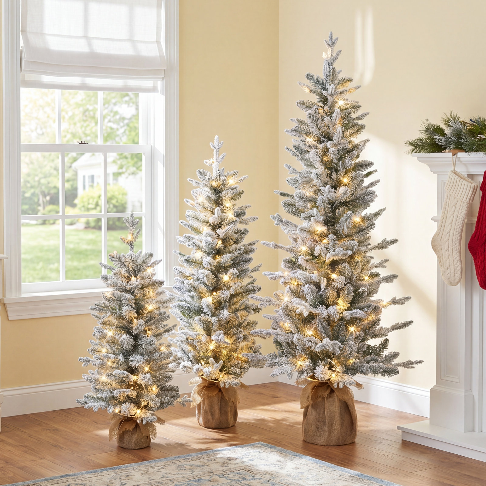 Flocked 5' Pre-Lit Spruce Christmas Tree