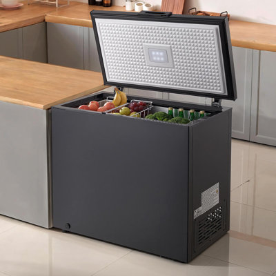 Chest Freezer, 6.7 Cu.ft Compact Deep Freezer, Free Standing Top Open Door Chest Freezers with 2 Removable Baskets & Adjustable Thermostat - Energy Saving, Low Noise & Garage Ready, Black
