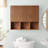 Modern 41.5-Inch Wall-Mounted Walnut Bathroom Vanity,Open Solid Wood Slatted Storage Compartment With Shelf