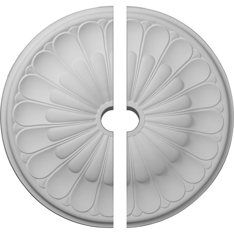 Médaillon de plafond Endurathane Gorleen, DE 31 5/8 po x P 3 5/8 po x P 1 7/8 po (convient aux auvents jusqu'à 3 5/8 po), deux pièces, apprêté en usine