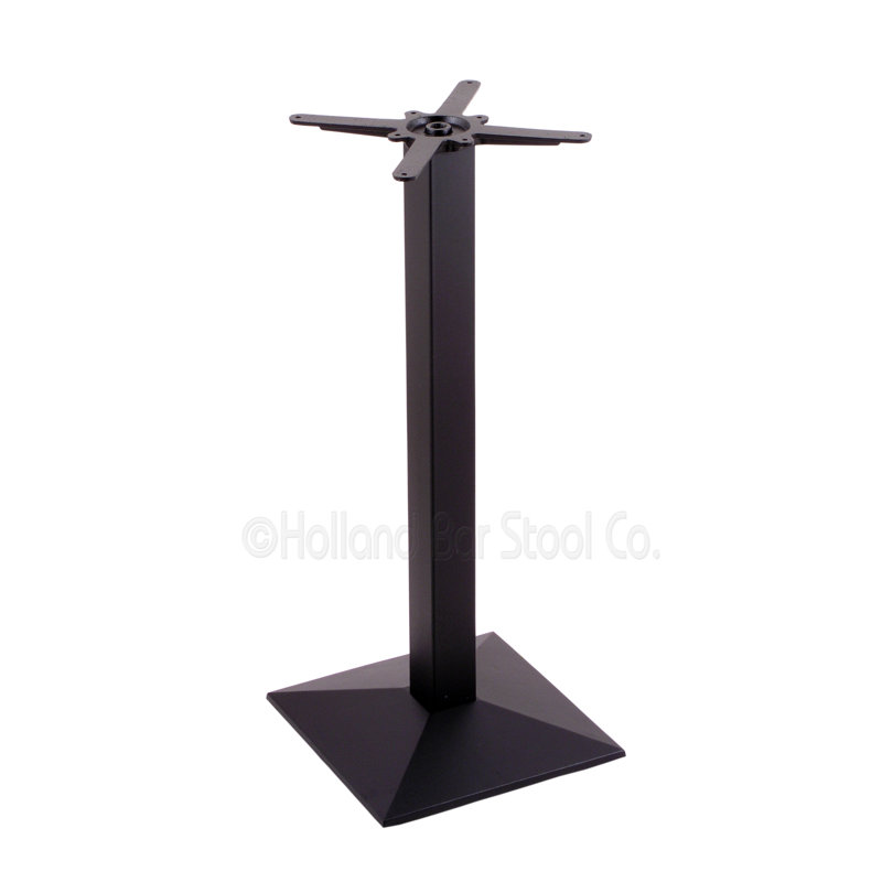 40" Tall, Square Table Base, Black Wrinkle