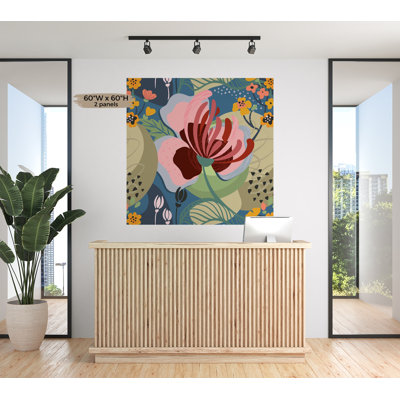 Speros Peel & Stick Botanical Wall Mural - Abstract Floral Art