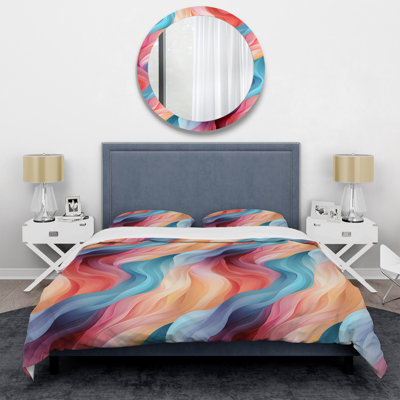 Ensemble de housse de couette abstraite Karlea Ethereal Expression - Microfibre de polyester
