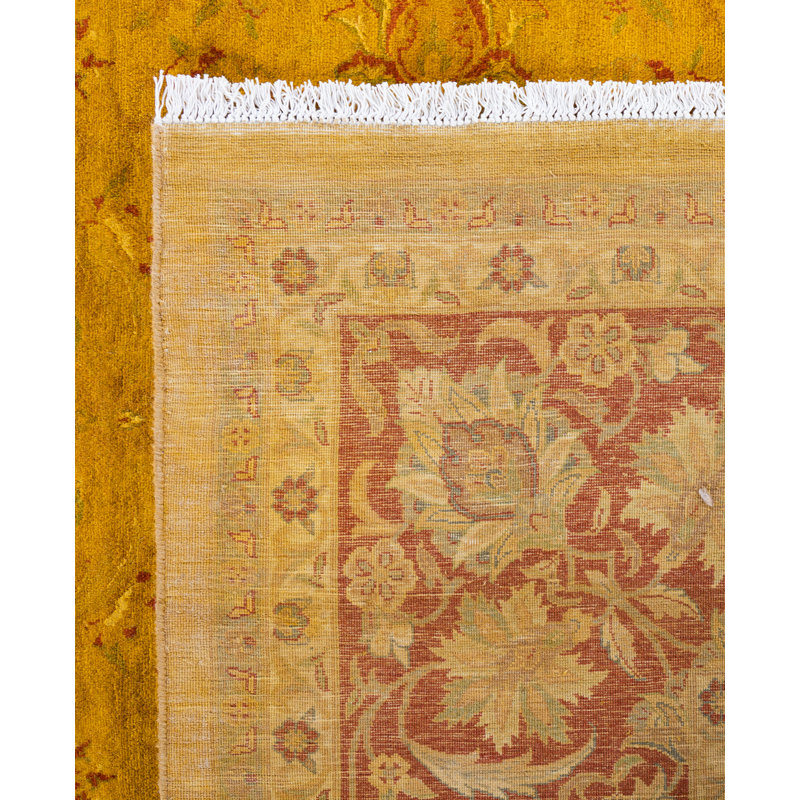 Overdyed Hand-Knotted Wool Modern-Contemporary Gold Area Rug 10' 2" x 14' 1"