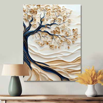 Winter Woven Roots Colorful Banyan Tree I - Landscapes Metal Wall Art, Tree Metal Print