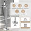 Floor Mount Tub Faucet with Waterfall Spout and Handheld Shower, Bathroom Tub Filler Shower Trim Kit for Luxury Soaking Tub Install-1681193772