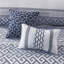 Ensemble d'édredon 7 pièces jacquard bleu marine