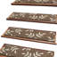 Tapis d'escalier en bois pour tapis d'escalier antidérapants réutilisables, lot de 15, brun