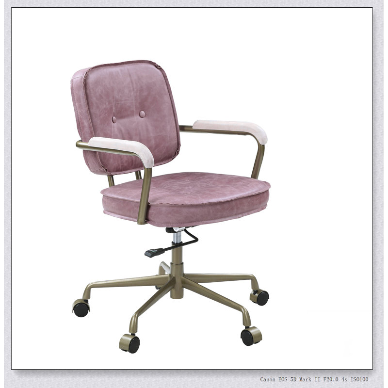 Chaise de bureau Siecross, Rose, Doré
