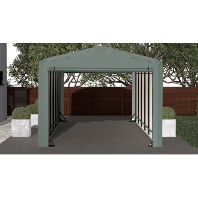 Garage Shelterube résistant au vent et à la neige, vert 10 x 27 x 8