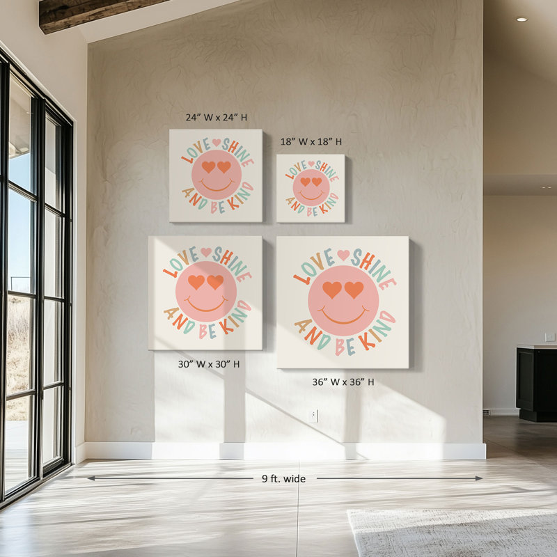 "Love Shine" par Katrina Craven, reproduction sur toile, H 18 po x l 18 po x P 1 po